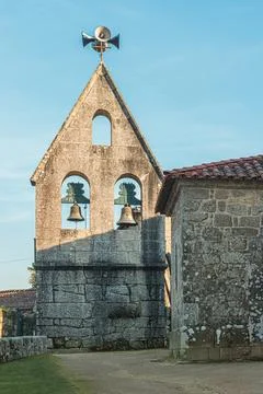 Monastery of Bravaes in Ponte da Barca, north of Portugal. Former Benedicti.. Stock Photos
