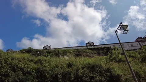 Monastery Building on a Steep Cliff - "Mosteiro da Serra do Pilar" - Porto, P 库存影片 154599532