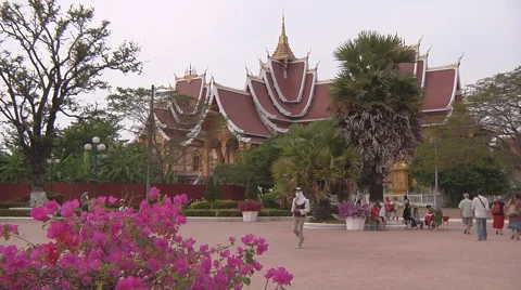 Monastery building in Vientiane, Laos Stock Footage 53887665