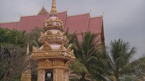 Monastery building in Vientiane, Laos Stock Footage 53888927