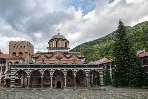 Monastery christian chiurch tower tree Stock Photos