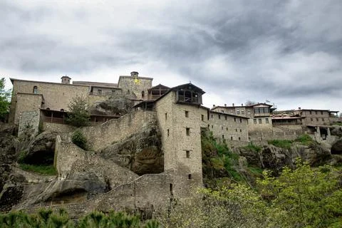 Monastery  on the cliff Stock Photos