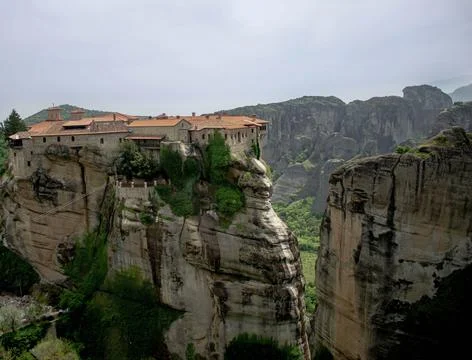 Monastery  on the cliff Stock Photos