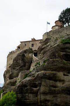 Monastery  on the cliff Stock Photos
