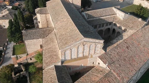 A monastery complex seen from the drone Stock Footage 112608015