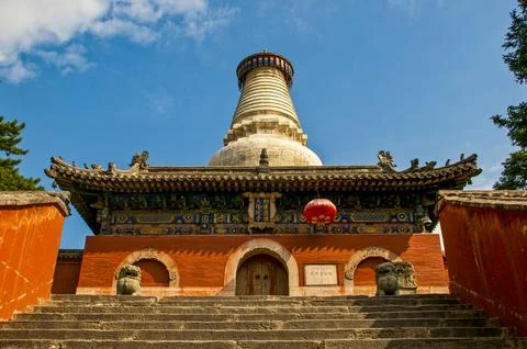The monastery complex of Wudai Shan (Mount Wutai), UNESCO World Heritage Site, Stock Photos