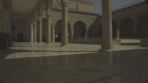 Monastery courtyard in Iraq Stock Footage 88920609