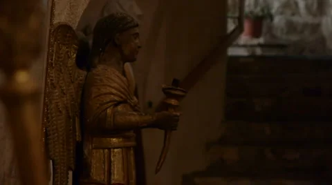 Monastery of the Cross figurine P1 Vídeos de archivo 1076992