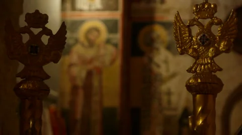 Monastery of the Cross painting P3 Stock Footage 1078940