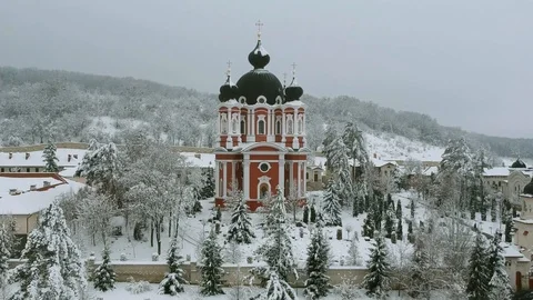 Monastery Curchi Republic Of Moldova Stock Footage