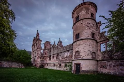 Monastery at dawn black forest night time Stock Photos