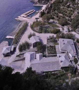 The Monastery of Dionysiou is a monastery built on Mount Athos 스톡 사진