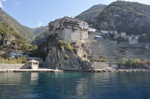 The Monastery of Dionysiou is a monastery built on Mount Athos Stock-Fotos