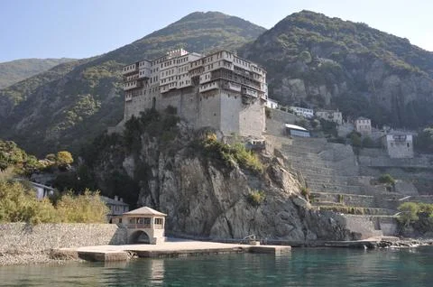 The Monastery of Dionysiou is a monastery built on Mount Athos 스톡 사진