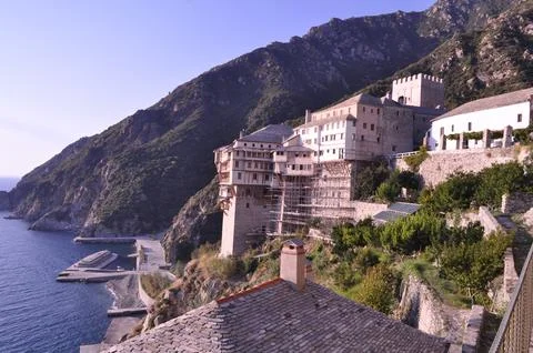 The Monastery of Dionysiou is a monastery built on Mount Athos 스톡 사진