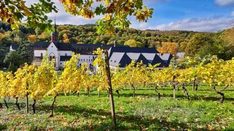Monastery Ebersbach in autumn Stock Photos