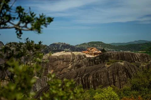 Monastery on the edge of a cliff Stock Photos