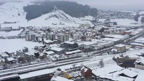 Monastery In Einsiedeln aerial view stock video Video stock 151507643