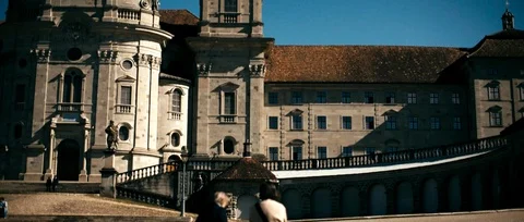 Monastery Einsiedeln front Stock Footage 91740396