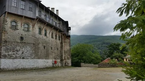 The Monastery of Filotheou is a monastery built on Mount Athos Stock-Fotos