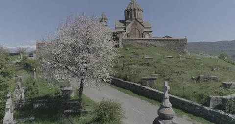 Monastery Gandzasar. horizontal pan. far distance shot 426 134741 4. Stock Footage 90119302