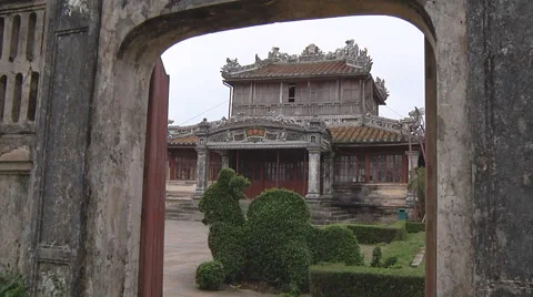 Monastery gate in Ho Chi Minh City, North Vietnam Stock Footage 52976425