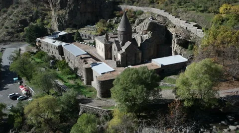 The monastery of Geghard  is a unique architectural construction. Stock-Footage 62286891