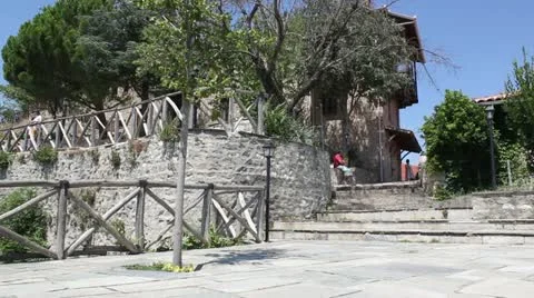 Monastery of great meteoron Courtyard Video stock 11814296