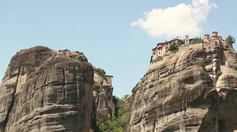 Monastery of Great Meteoron (jaw-dropping rock formations) Stock Footage 11802414
