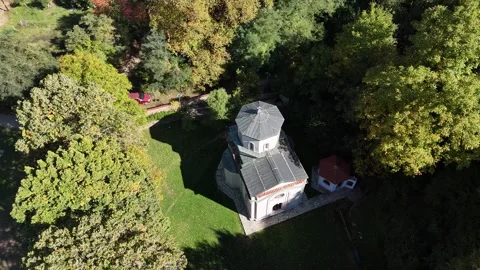 A monastery high in the mountain Stock Footage 293130009