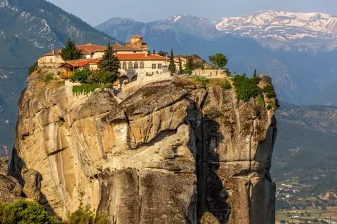 The monastery of the holy trinity (1475), meteora, greece Stock Photos