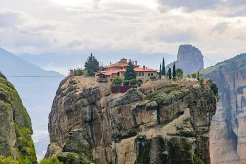 Monastery of the Holy Trinity, an Eastern Orthodox monastery in Meteora, Gree Stock Photos
