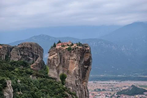 Monastery Holy Trinity , Meteora , Greece Stock Photos