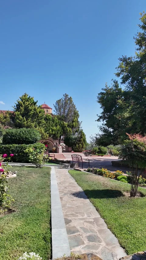 Monastery of Hosios Ephrem the Syrian, Greece Video stock 342802003