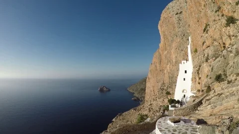 The monastery of Hozoviotissa in Amorgos, Greece 動画素材 80329422