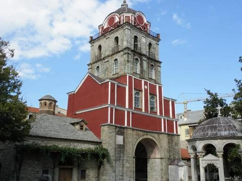 The Monastery of Iviron is a monastery built on Mount Athos 스톡 사진