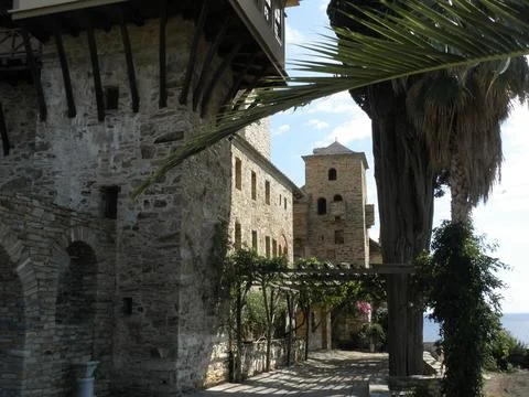 The Monastery of Iviron is a monastery built on Mount Athos Stock-Fotos