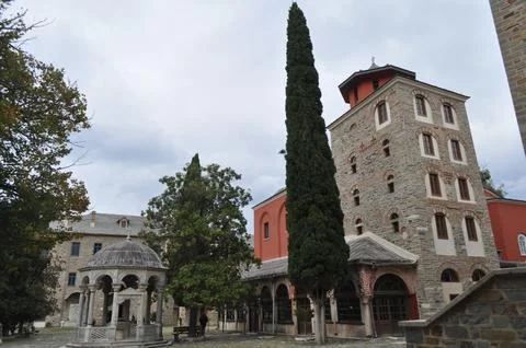 The Monastery of Iviron is a monastery built on Mount Athos Stock-Fotos
