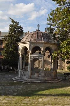 The Monastery of Iviron is a monastery built on Mount Athos Stock Photos