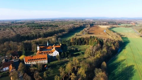 Monastery of Kloster Vinnenberg, a popular landmark and tourist site Warendorf Stock Footage 103646537