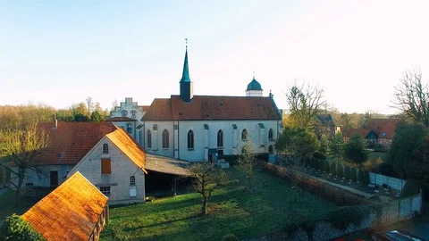 Monastery of Kloster Vinnenberg, a popular landmark and tourist site Warendorf Stock Footage 103709214