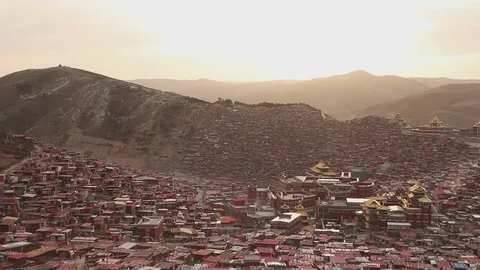 Monastery at Larung (Buddhist Academy). Stock Footage 89829118