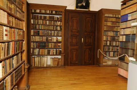 In a monastery library with books Stock Photos