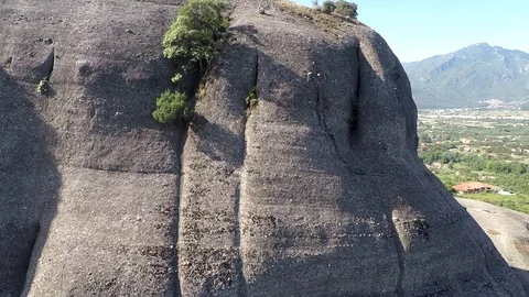 Monastery Meteora Greece.  Panoramic View of mountains and landscape at sunset. Stock Footage 116094407