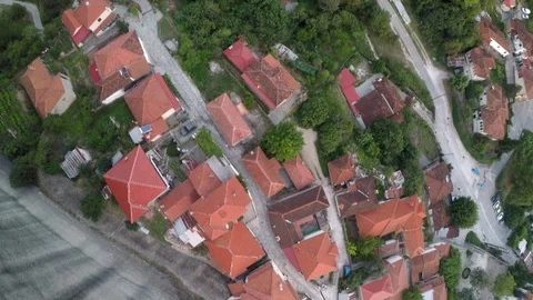 Monastery Meteora Greece.  Panoramic View of mountains and landscape at sunset. Stock Footage 116111114