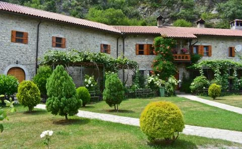 Monastery Moraca, in the valley of the Morača River in Kolašin, Montenegro Stock Photos