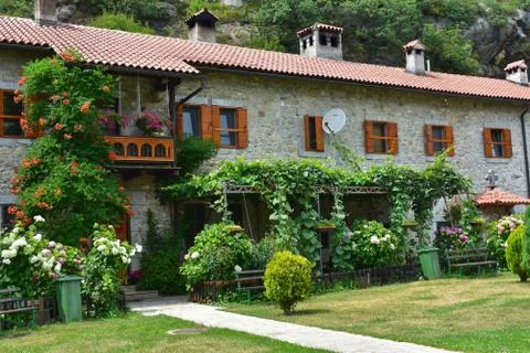 Monastery Moraca, in the valley of the Morača River in Kolašin, Montenegro Stock Photos