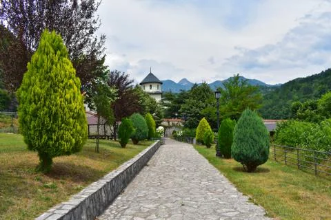 Monastery Moraca, in the valley of the Morača River in Kolašin, Montenegro Stock Photos