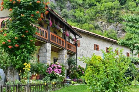 Monastery Moraca, in the valley of the Morača River in Kolašin, Montenegro Stock Photos