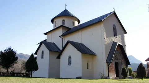 Monastery Moraca, wide Video stock 34133906